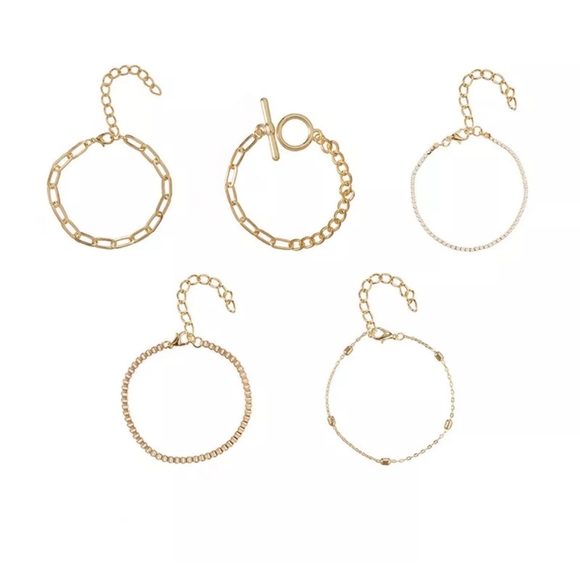5 Pcs/Set Classic Women Round Geometry Bead Chain - Picture 3 of 6